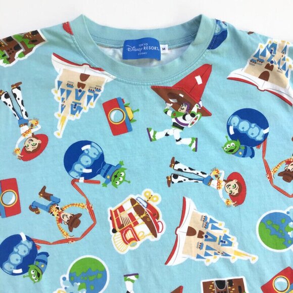 Disney Tokyo Resort Toy Story T Shirt Adult Medium Men Women All Over Print EXC - Picture 2 of 7